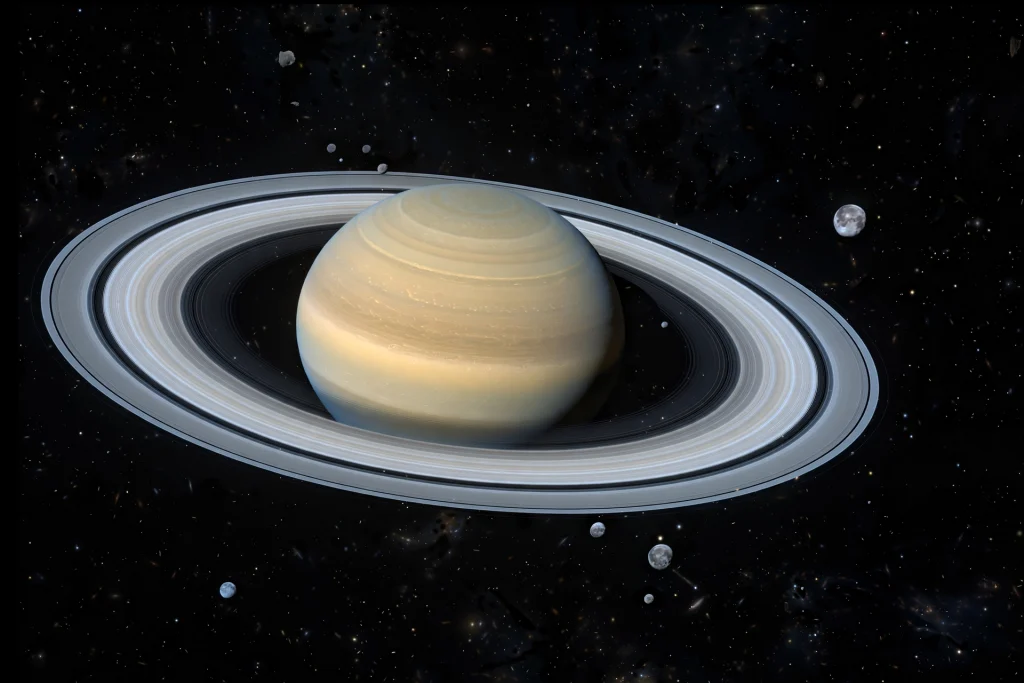 Shift and Stack: The Technique That Found Saturn’s Hidden Moons Telescope imaging Saturn while software stacks frames to reveal faint moons